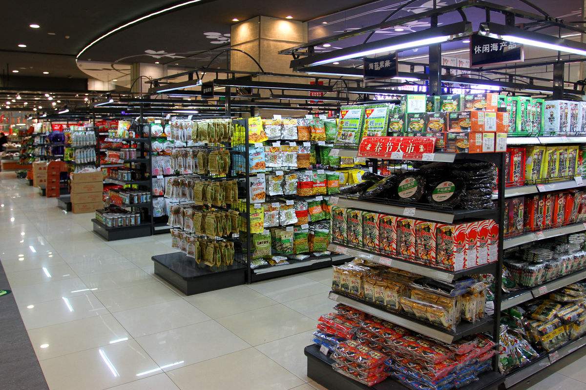 超市货架展示架便利店零食药店多层置物架小卖部单面商店木纹百货